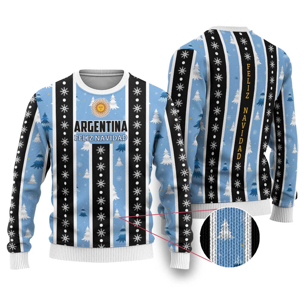 Argentina Christmas Ugly Christmas Sweater Feliz Navidad Sol de Mayo - Wonder Print Shop
