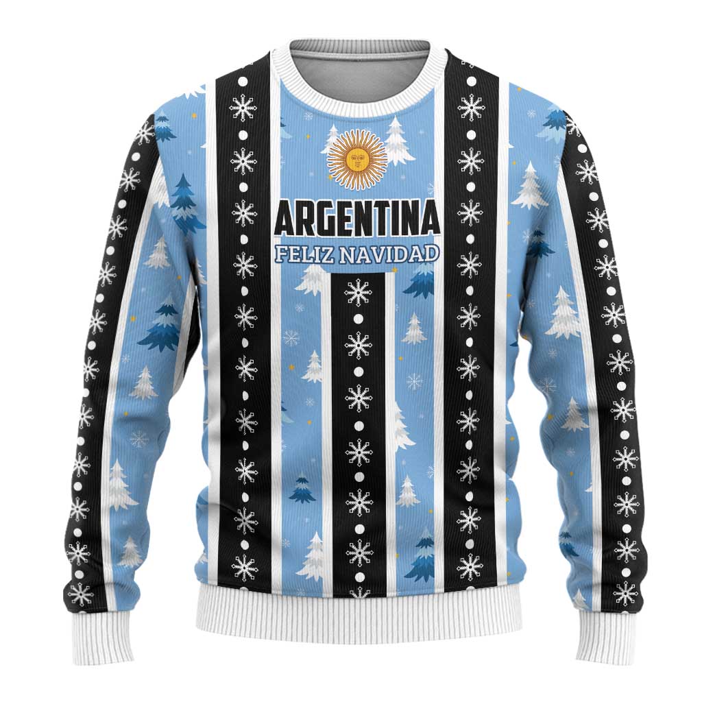Argentina Christmas Ugly Christmas Sweater Feliz Navidad Sol de Mayo - Wonder Print Shop