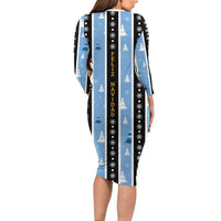 Argentina Christmas Long Sleeve Bodycon Dress Feliz Navidad Sol de Mayo - Wonder Print Shop