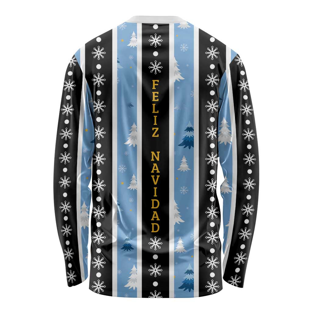 Argentina Christmas Long Sleeve Shirt Feliz Navidad Sol de Mayo - Wonder Print Shop