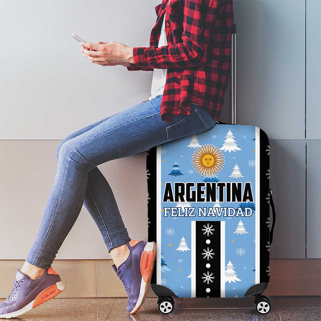 Argentina Christmas Luggage Cover Feliz Navidad Sol de Mayo - Wonder Print Shop