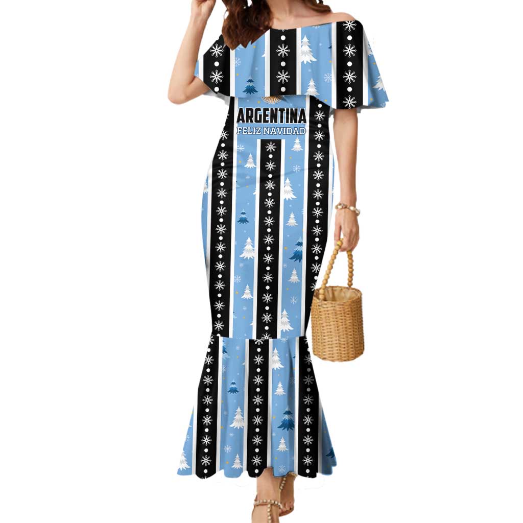 Argentina Christmas Mermaid Dress Feliz Navidad Sol de Mayo - Wonder Print Shop