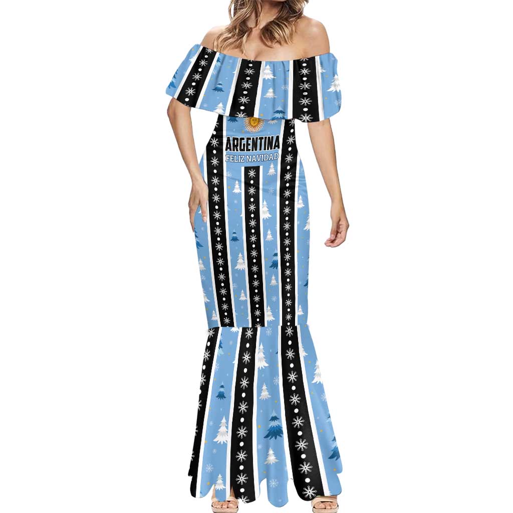 Argentina Christmas Mermaid Dress Feliz Navidad Sol de Mayo - Wonder Print Shop