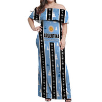 Argentina Christmas Off Shoulder Maxi Dress Feliz Navidad Sol de Mayo - Wonder Print Shop