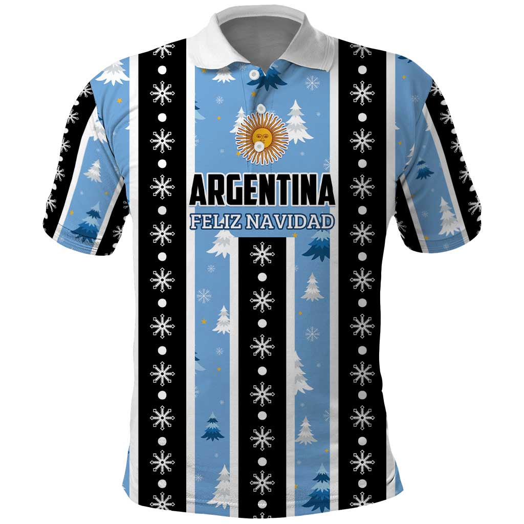Argentina Christmas Polo Shirt Feliz Navidad Sol de Mayo - Wonder Print Shop