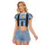 Argentina Christmas Raglan Cropped T Shirt Feliz Navidad Sol de Mayo - Wonder Print Shop
