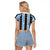 Argentina Christmas Raglan Cropped T Shirt Feliz Navidad Sol de Mayo - Wonder Print Shop