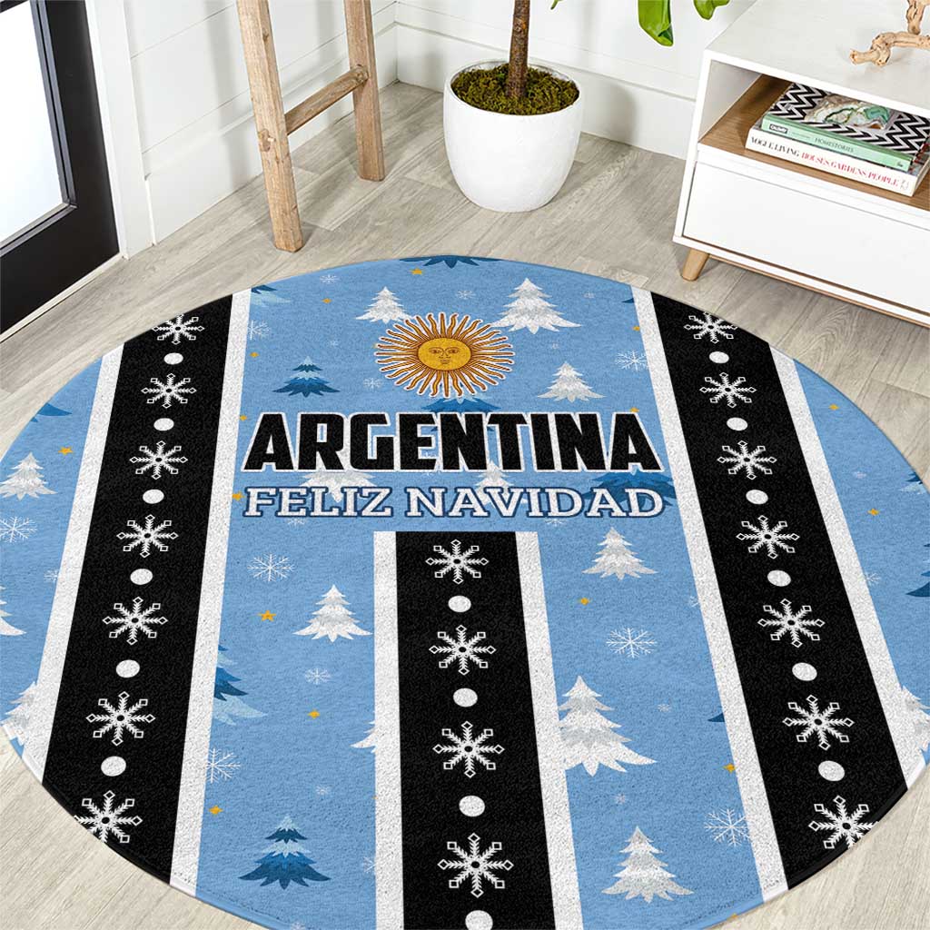 Argentina Christmas Round Carpet Feliz Navidad Sol de Mayo