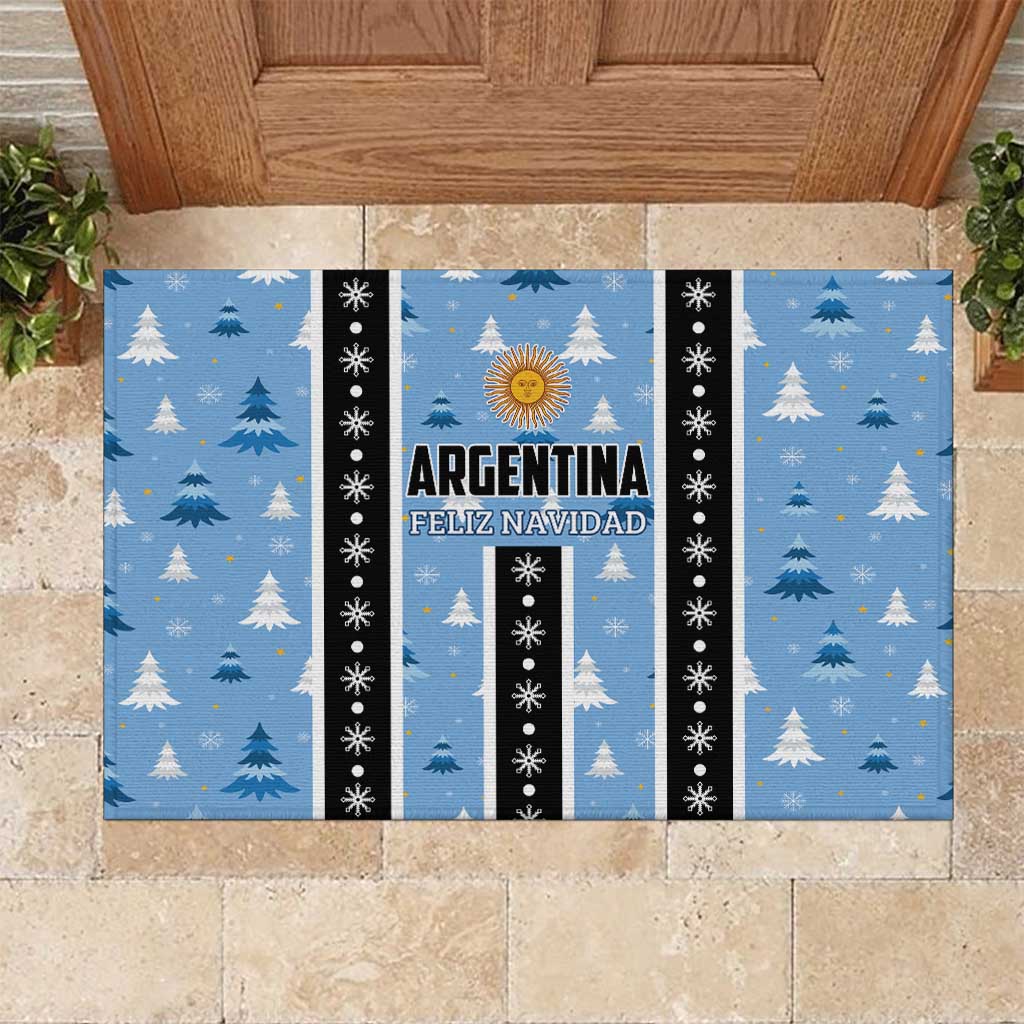 Argentina Christmas Rubber Doormat Feliz Navidad Sol de Mayo - Wonder Print Shop