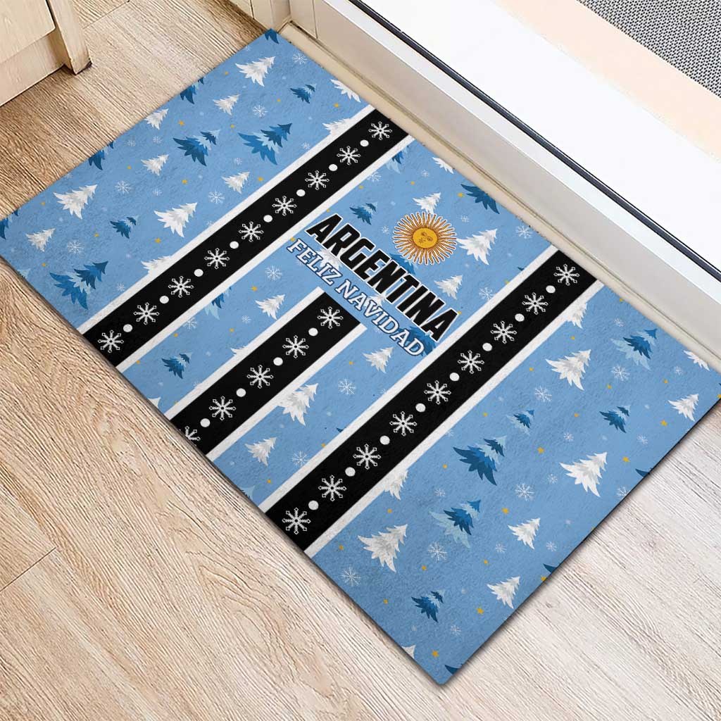 Argentina Christmas Rubber Doormat Feliz Navidad Sol de Mayo - Wonder Print Shop