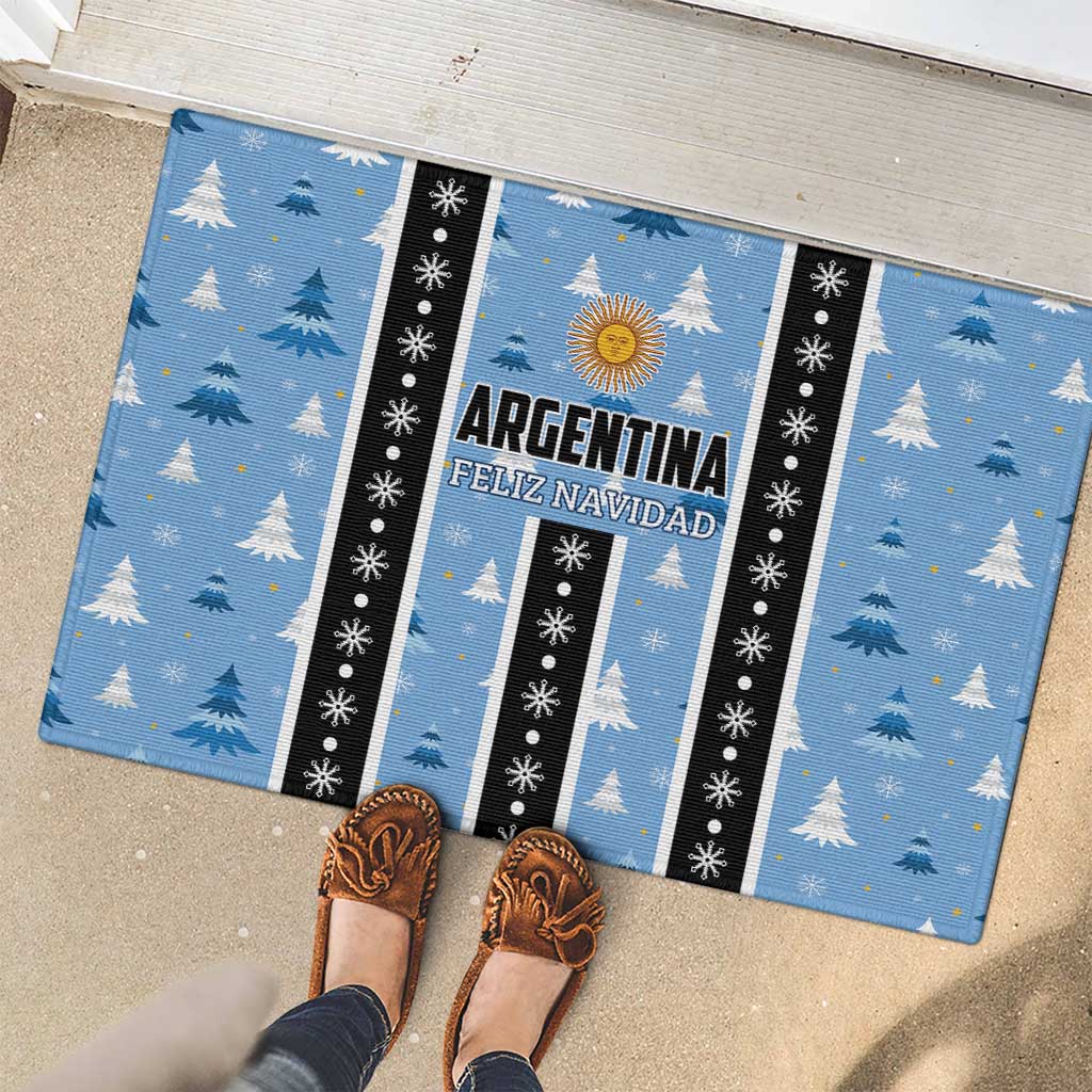 Argentina Christmas Rubber Doormat Feliz Navidad Sol de Mayo - Wonder Print Shop