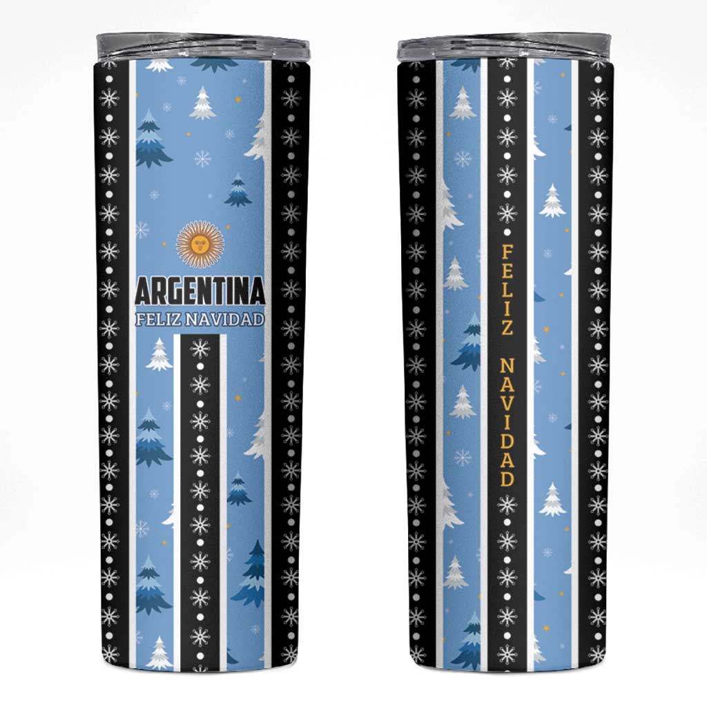 Argentina Christmas Skinny Tumbler Feliz Navidad Sol de Mayo - Wonder Print Shop