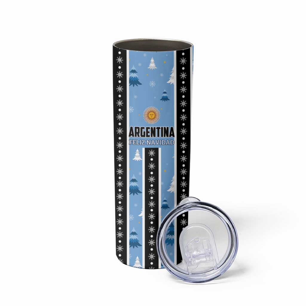 Argentina Christmas Skinny Tumbler Feliz Navidad Sol de Mayo - Wonder Print Shop