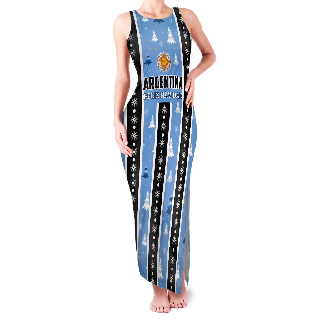 Argentina Christmas Tank Maxi Dress Feliz Navidad Sol de Mayo - Wonder Print Shop