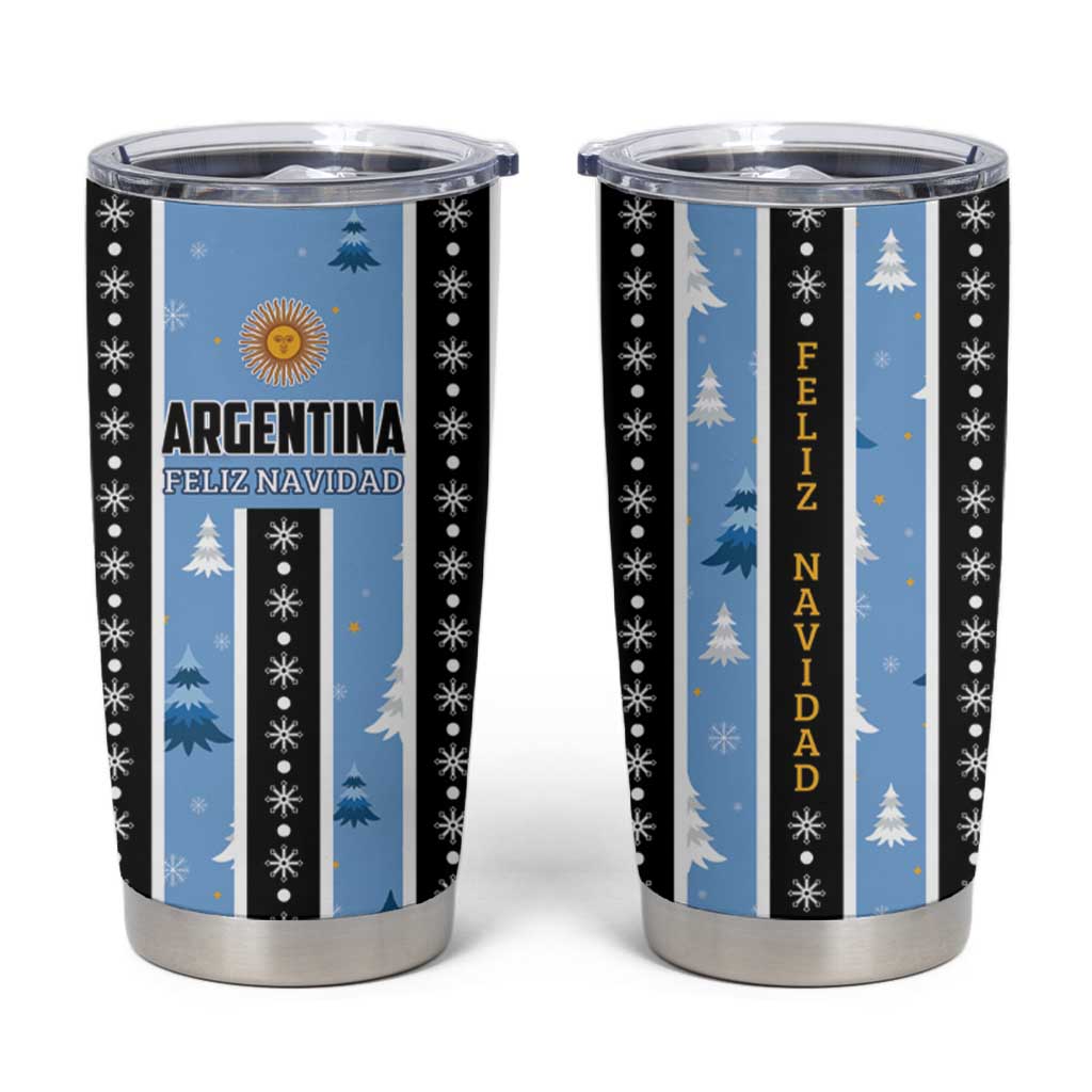 Argentina Christmas Tumbler Cup Feliz Navidad Sol de Mayo - Wonder Print Shop