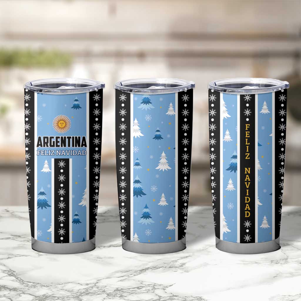 Argentina Christmas Tumbler Cup Feliz Navidad Sol de Mayo - Wonder Print Shop