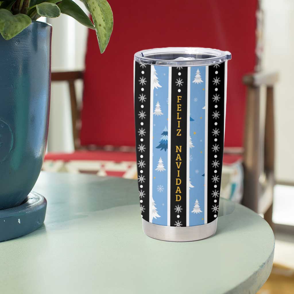 Argentina Christmas Tumbler Cup Feliz Navidad Sol de Mayo - Wonder Print Shop