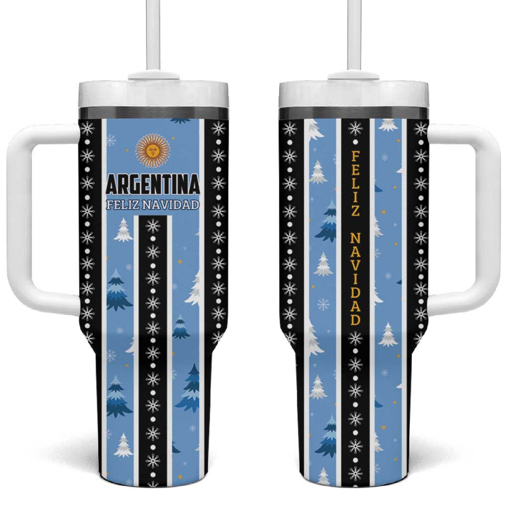 Argentina Christmas Tumbler With Handle Feliz Navidad Sol de Mayo - Wonder Print Shop