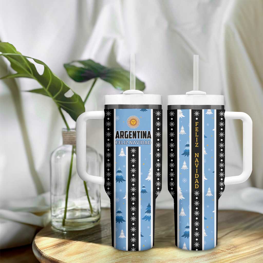Argentina Christmas Tumbler With Handle Feliz Navidad Sol de Mayo - Wonder Print Shop