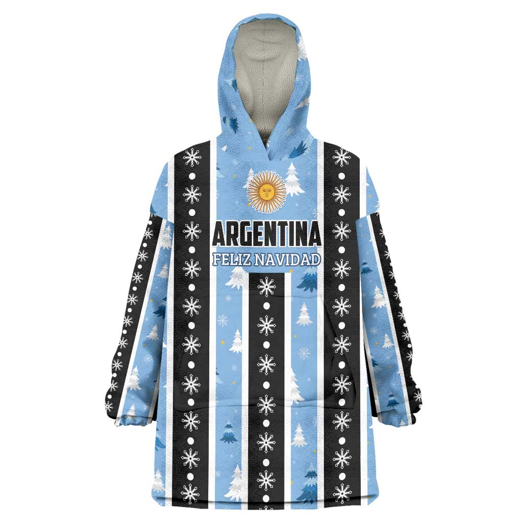 Argentina Christmas Wearable Blanket Hoodie Feliz Navidad Sol de Mayo - Wonder Print Shop