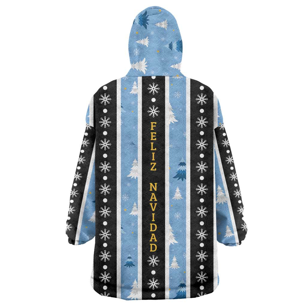Argentina Christmas Wearable Blanket Hoodie Feliz Navidad Sol de Mayo - Wonder Print Shop