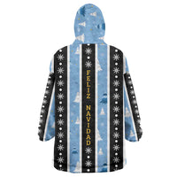 Argentina Christmas Wearable Blanket Hoodie Feliz Navidad Sol de Mayo - Wonder Print Shop