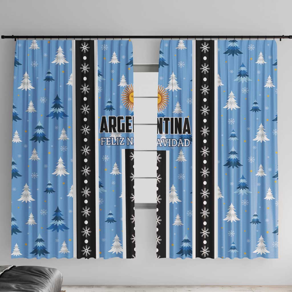 Argentina Christmas Window Curtain Feliz Navidad Sol de Mayo - Wonder Print Shop