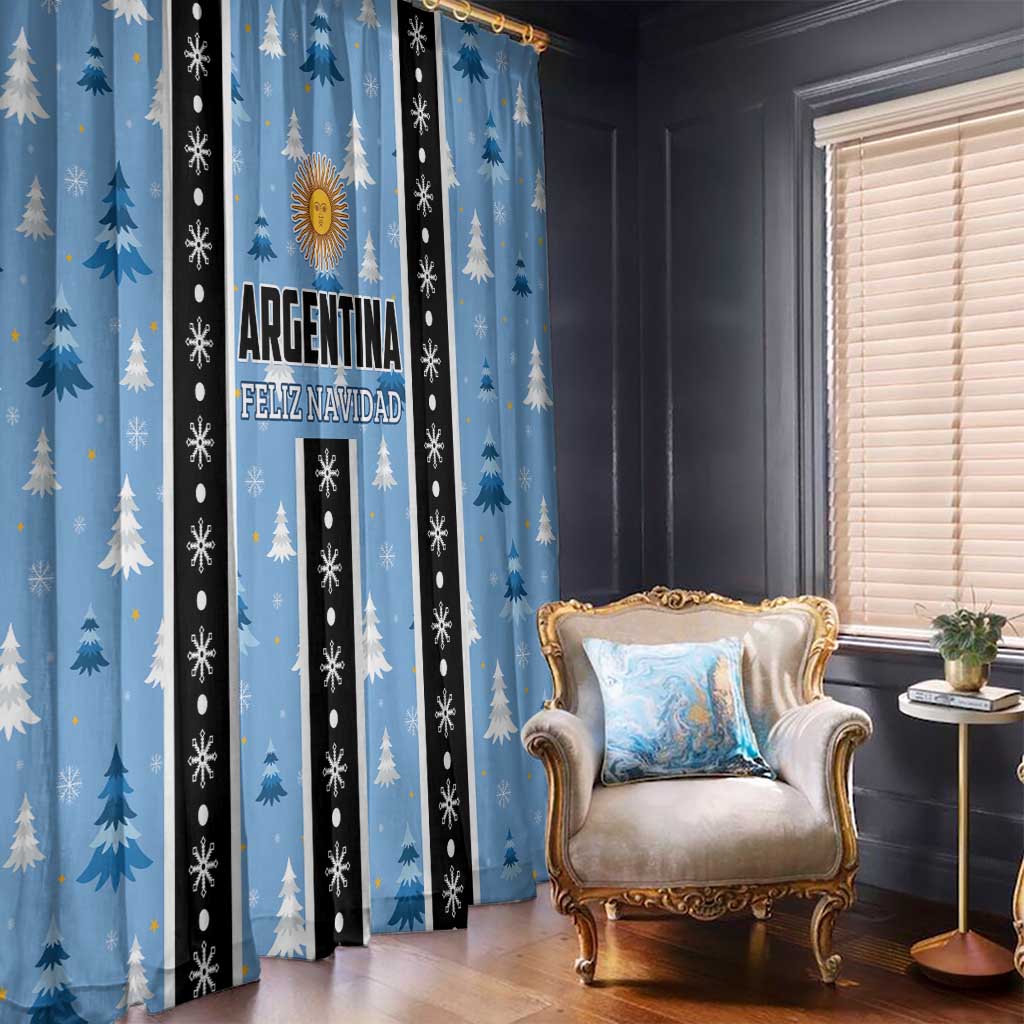 Argentina Christmas Window Curtain Feliz Navidad Sol de Mayo - Wonder Print Shop