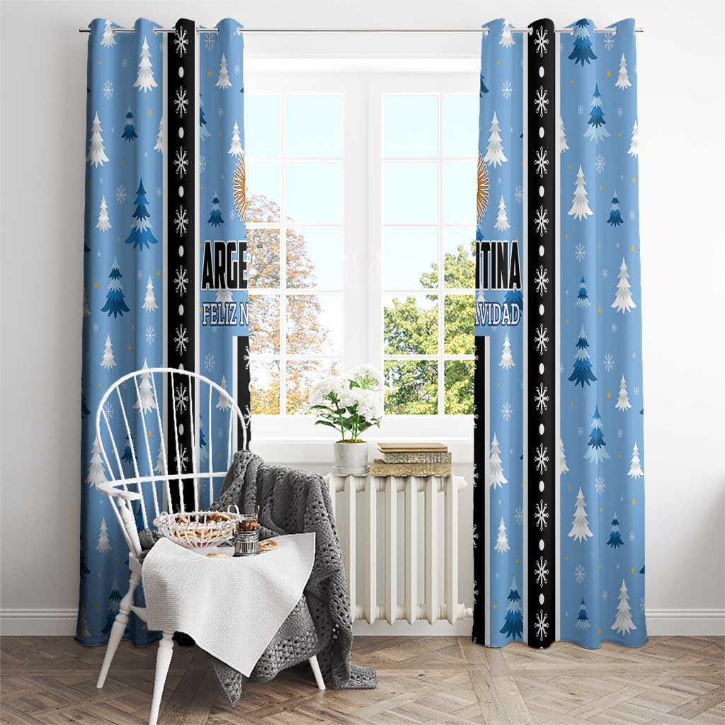 Argentina Christmas Window Curtain Feliz Navidad Sol de Mayo - Wonder Print Shop