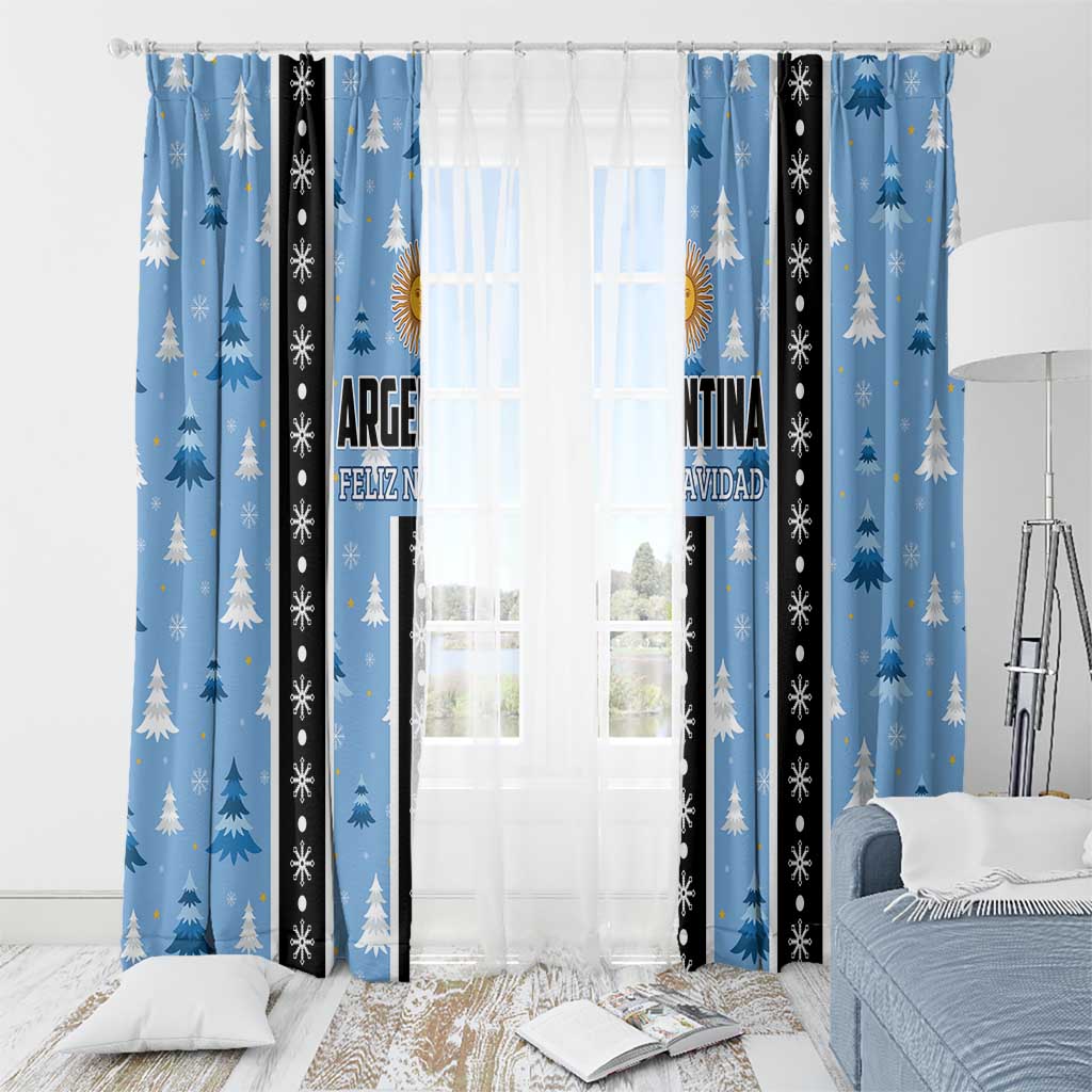 Argentina Christmas Window Curtain Feliz Navidad Sol de Mayo - Wonder Print Shop