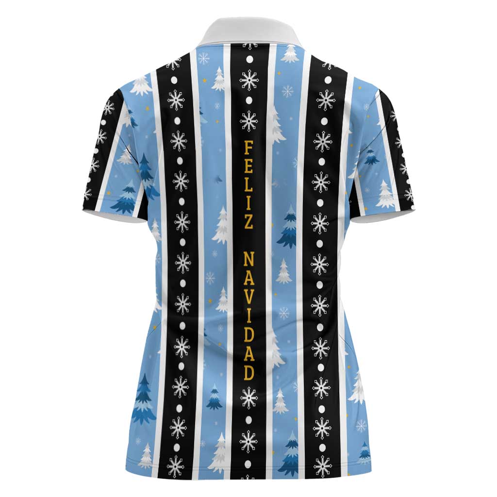 Argentina Christmas Women Polo Shirt Feliz Navidad Sol de Mayo - Wonder Print Shop