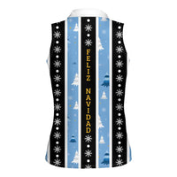 Argentina Christmas Women Sleeveless Polo Shirt Feliz Navidad Sol de Mayo - Wonder Print Shop