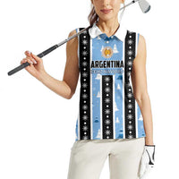 Argentina Christmas Women Sleeveless Polo Shirt Feliz Navidad Sol de Mayo - Wonder Print Shop