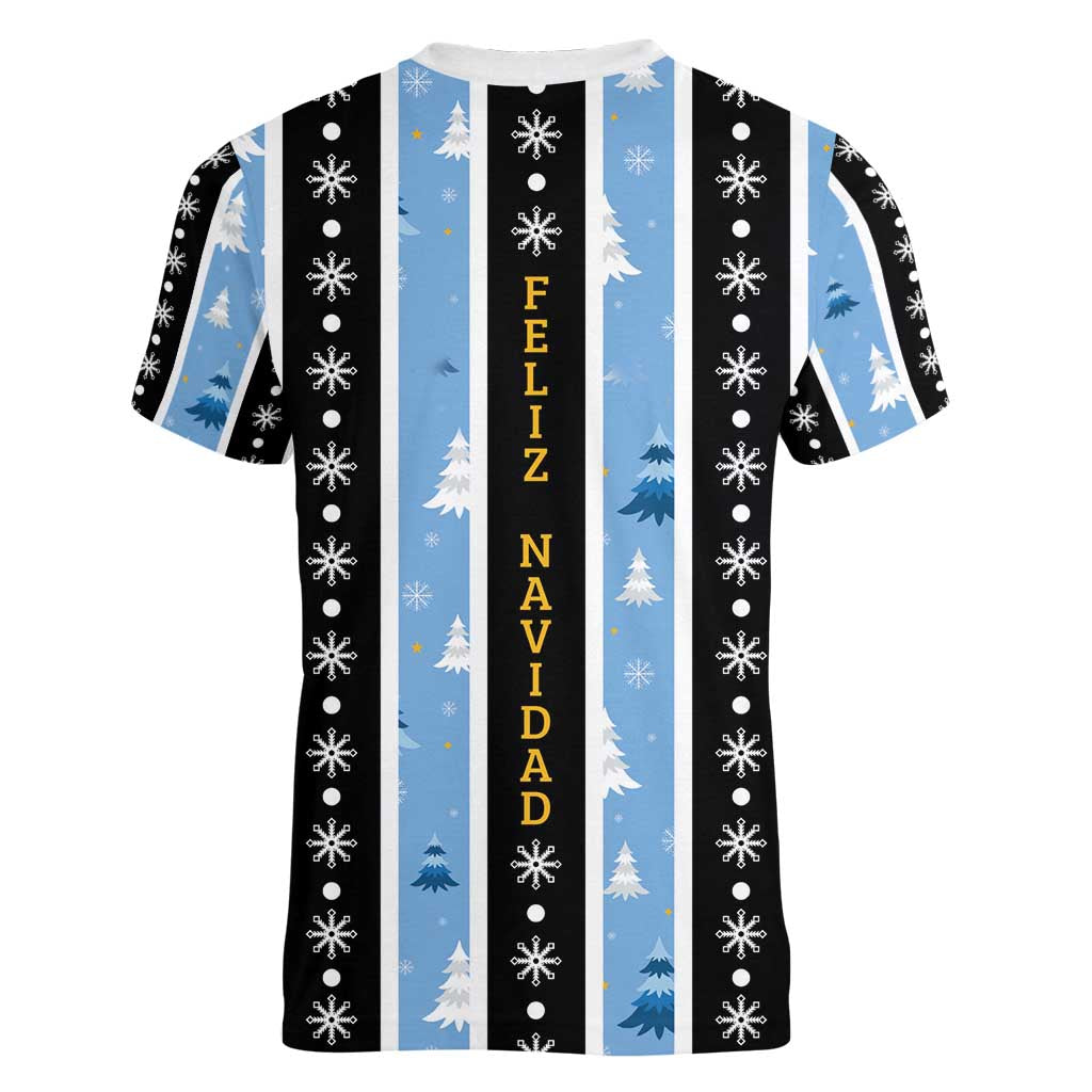 Argentina Christmas Women V-Neck T-Shirt Feliz Navidad Sol de Mayo - Wonder Print Shop