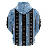 Argentina Christmas Zip Hoodie Feliz Navidad Sol de Mayo - Wonder Print Shop