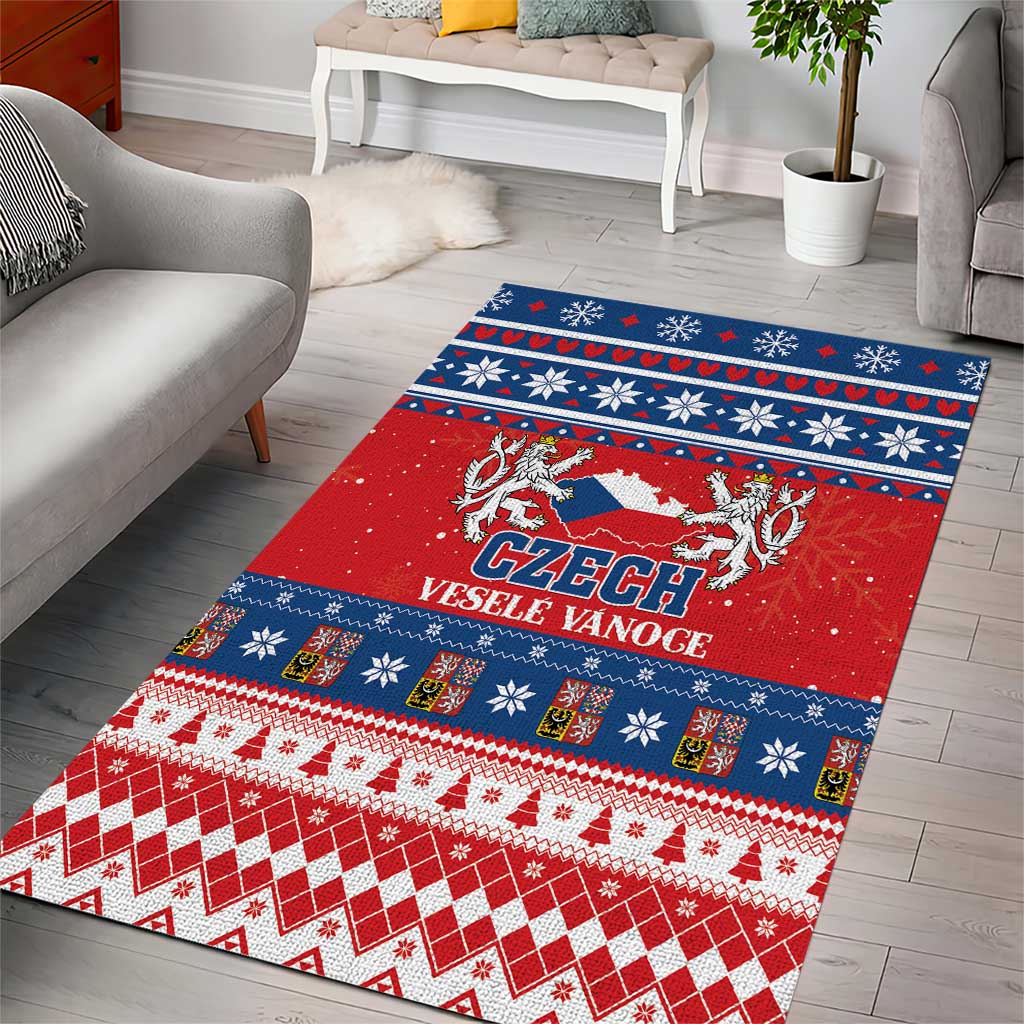 Czech Republic Christmas Area Rug Czechia Vesele Vanoce - Wonder Print Shop