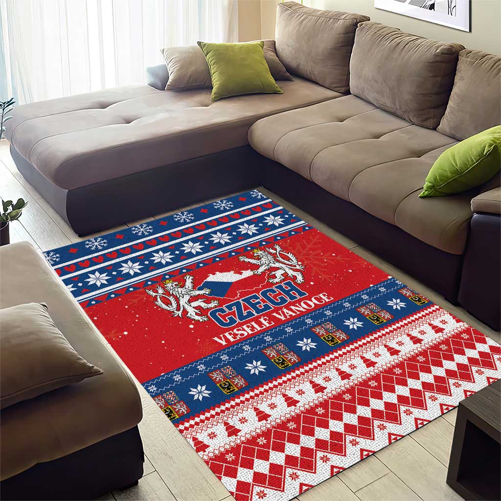 Czech Republic Christmas Area Rug Czechia Vesele Vanoce - Wonder Print Shop