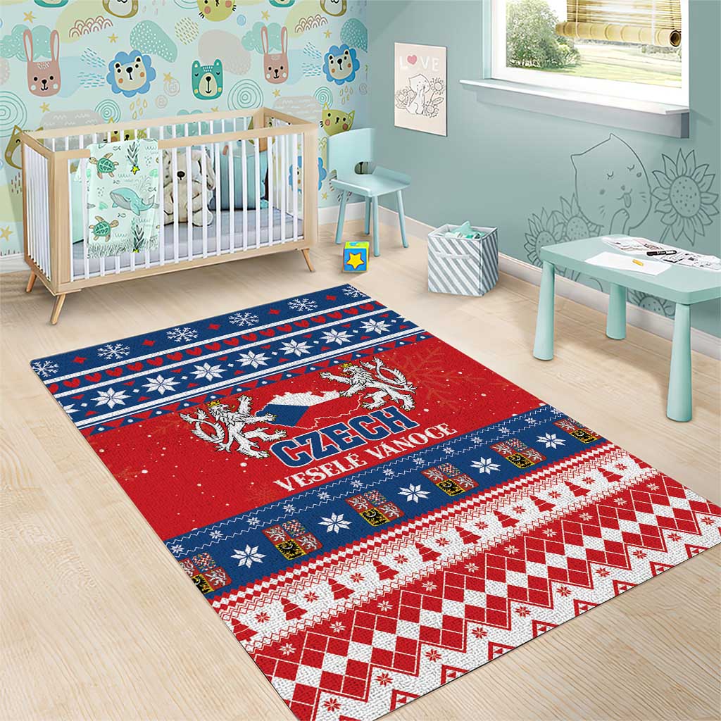 Czech Republic Christmas Area Rug Czechia Vesele Vanoce - Wonder Print Shop