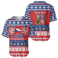 Personalized Czech Republic Christmas Baseball Jersey Czechia Vesele Vanoce - Wonder Print Shop