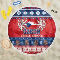 Czech Republic Christmas Beach Blanket Czechia Vesele Vanoce - Wonder Print Shop