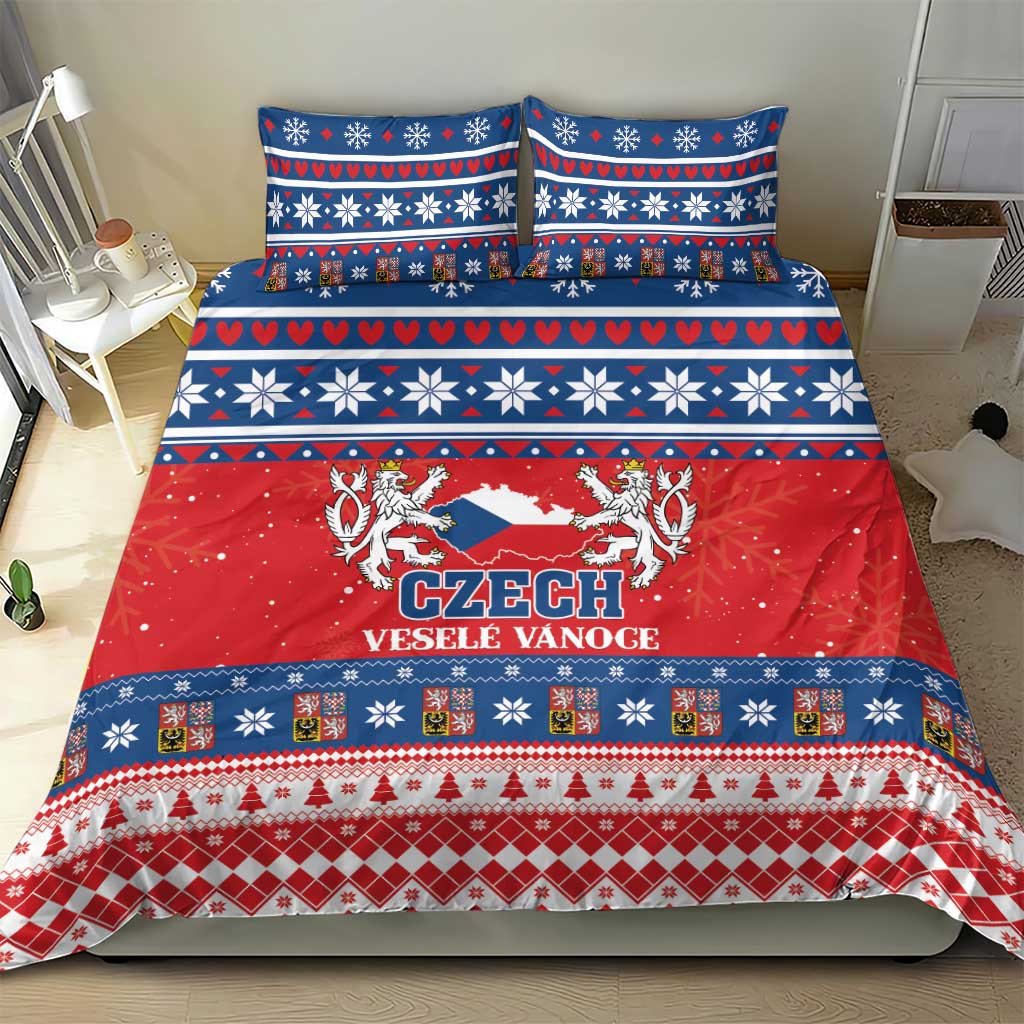 Czech Republic Christmas Bedding Set Czechia Vesele Vanoce - Wonder Print Shop