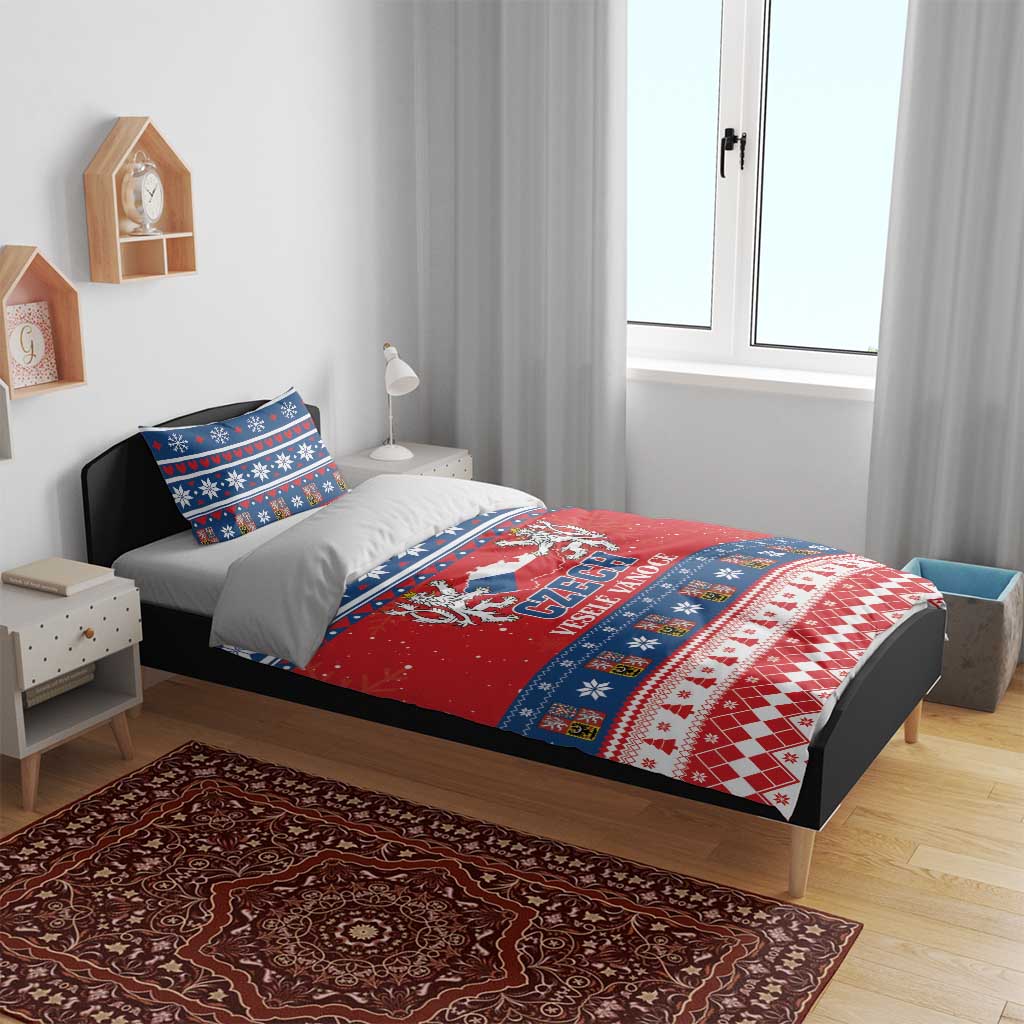 Czech Republic Christmas Bedding Set Czechia Vesele Vanoce - Wonder Print Shop
