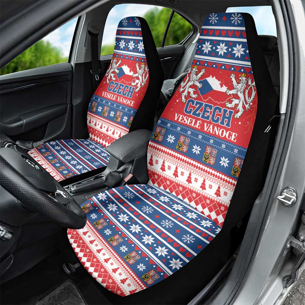 Czech Republic Christmas Car Seat Cover Czechia Vesele Vanoce - Wonder Print Shop