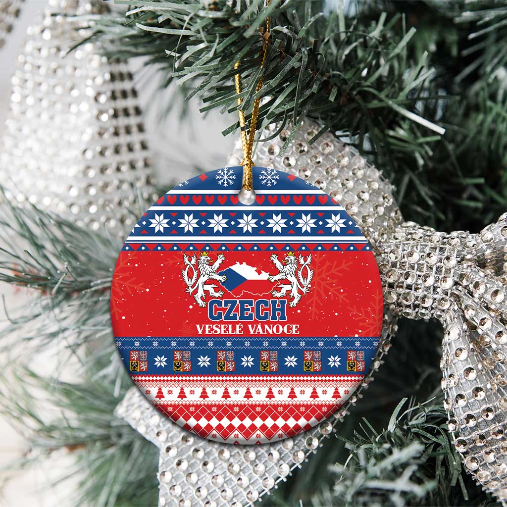 Czech Republic Christmas Ceramic Ornament Czechia Vesele Vanoce - Wonder Print Shop
