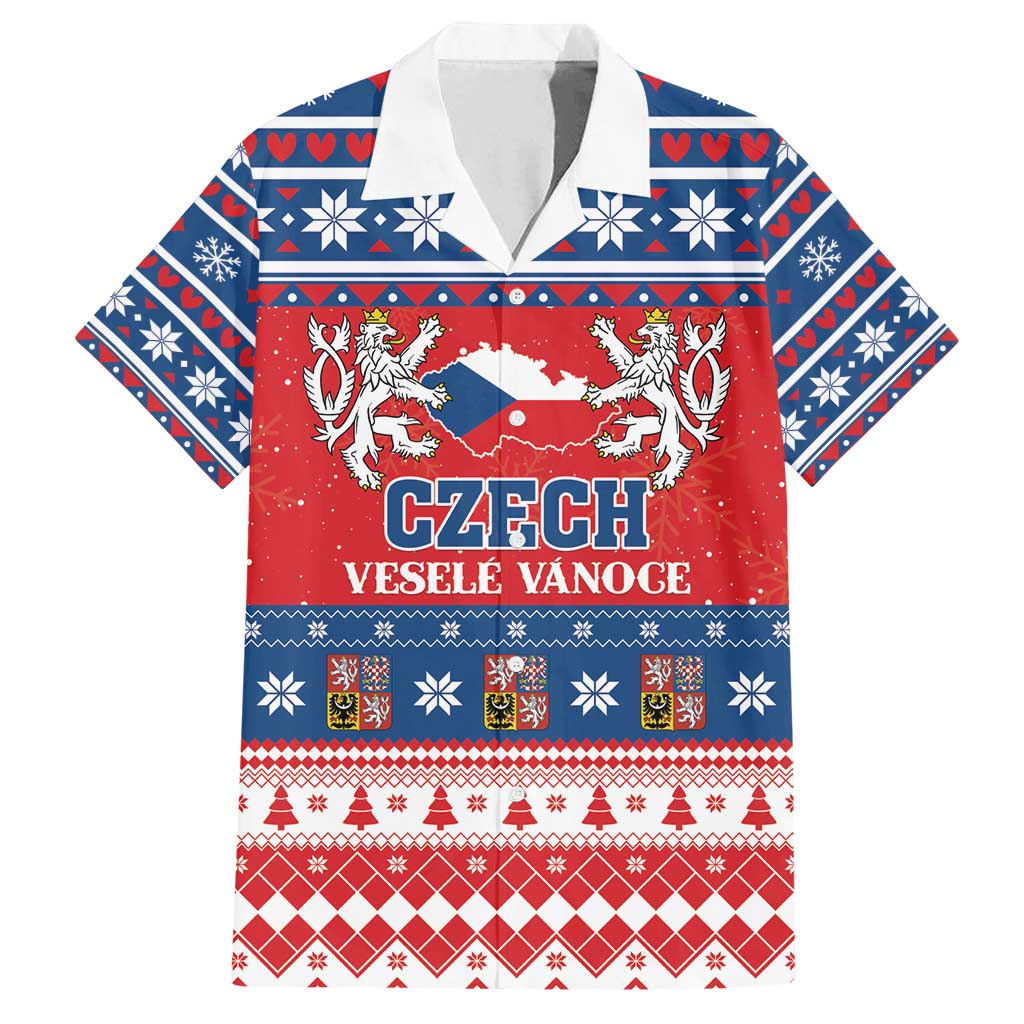 Personalized Czech Republic Christmas Family Matching Long Sleeve Bodycon Dress and Hawaiian Shirt Czechia Vesele Vanoce - Wonder Print Shop