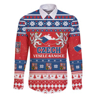 Personalized Czech Republic Christmas Family Matching Off The Shoulder Long Sleeve Dress and Hawaiian Shirt Czechia Vesele Vanoce - Wonder Print Shop