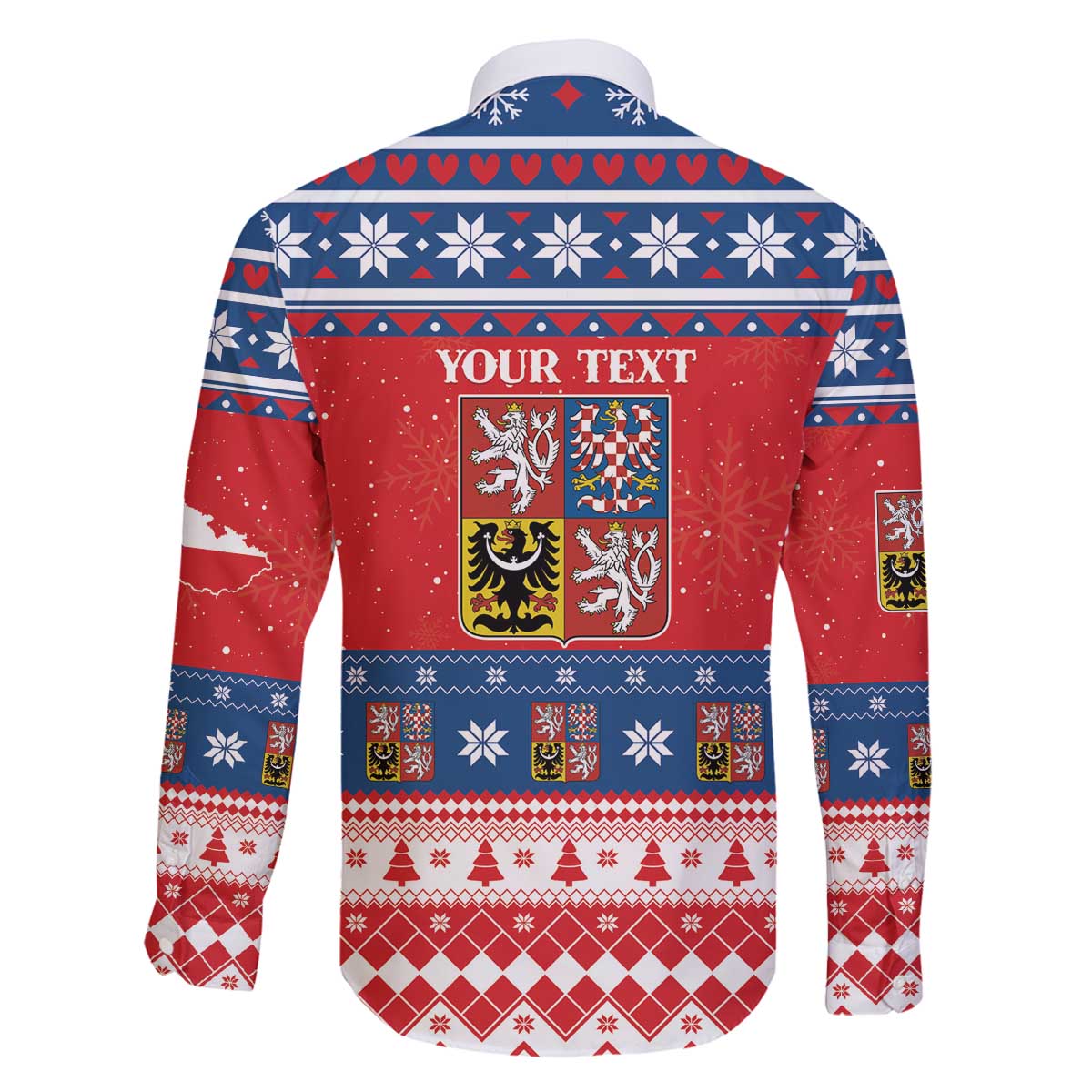 Personalized Czech Republic Christmas Family Matching Off The Shoulder Long Sleeve Dress and Hawaiian Shirt Czechia Vesele Vanoce - Wonder Print Shop