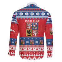 Personalized Czech Republic Christmas Family Matching Off The Shoulder Long Sleeve Dress and Hawaiian Shirt Czechia Vesele Vanoce - Wonder Print Shop