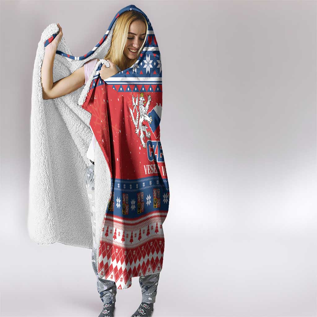 Czech Republic Christmas Hooded Blanket Czechia Vesele Vanoce
