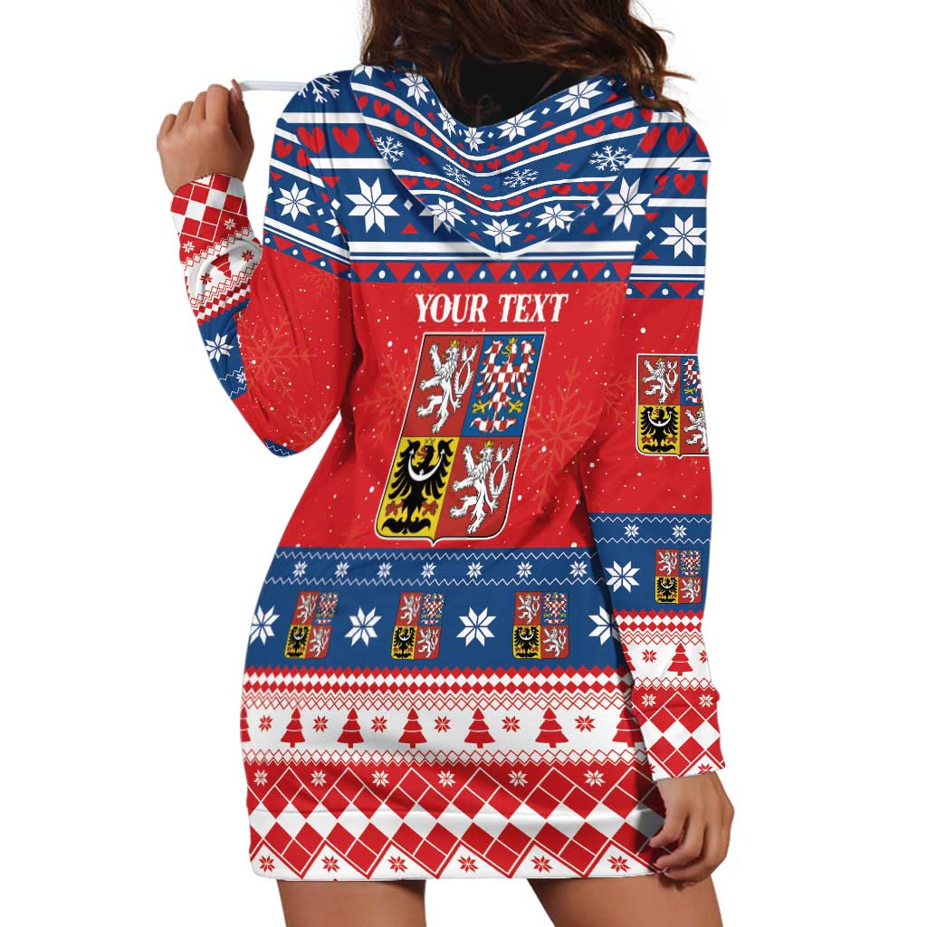 Personalized Czech Republic Christmas Hoodie Dress Czechia Vesele Vanoce - Wonder Print Shop